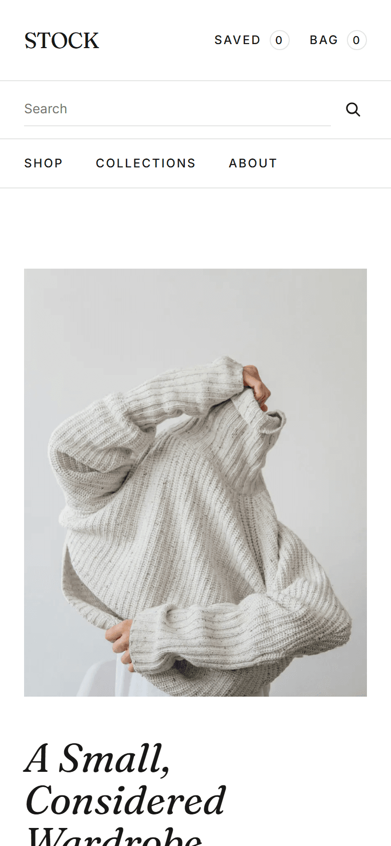 STOCK, a minimal womenswear store built on the Aperno platform
